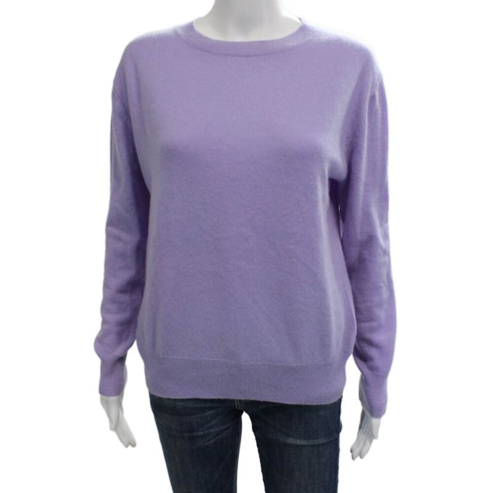 Kirna Zabete Unisex Purple Cashmere Crew Neck Pullover Sweater Size S